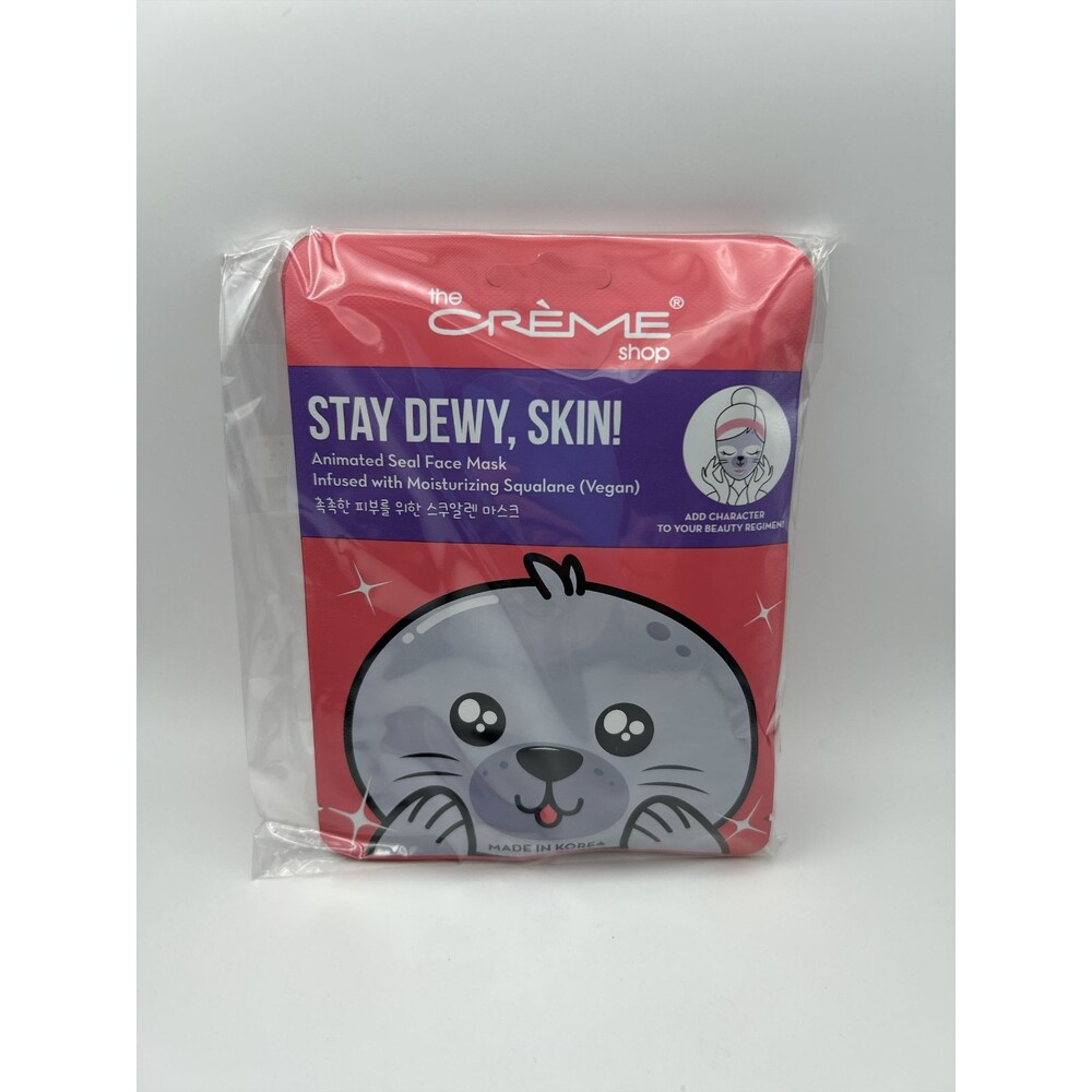 6 The Creme Shop Stay Dewy Skin Animated Seal Sheet Masks Vegan Squalane